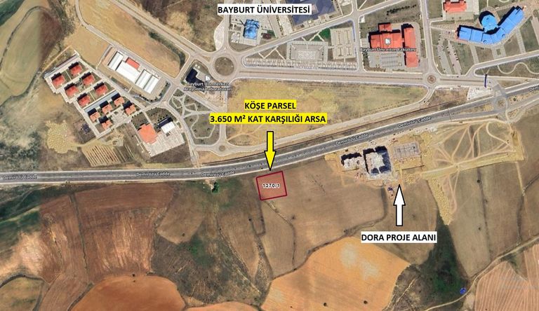 DORA - ANA YOLA CEPHE, 3.650 M² KÖŞE PARSEL KAT KARŞILIĞI ARSA