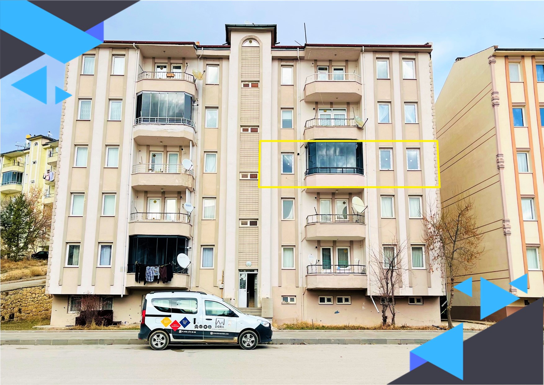 MERKEZDE YENİLENMİŞ ARA KAT, GÜNEY CEPHE, 3+1 SATILIK DAİRE